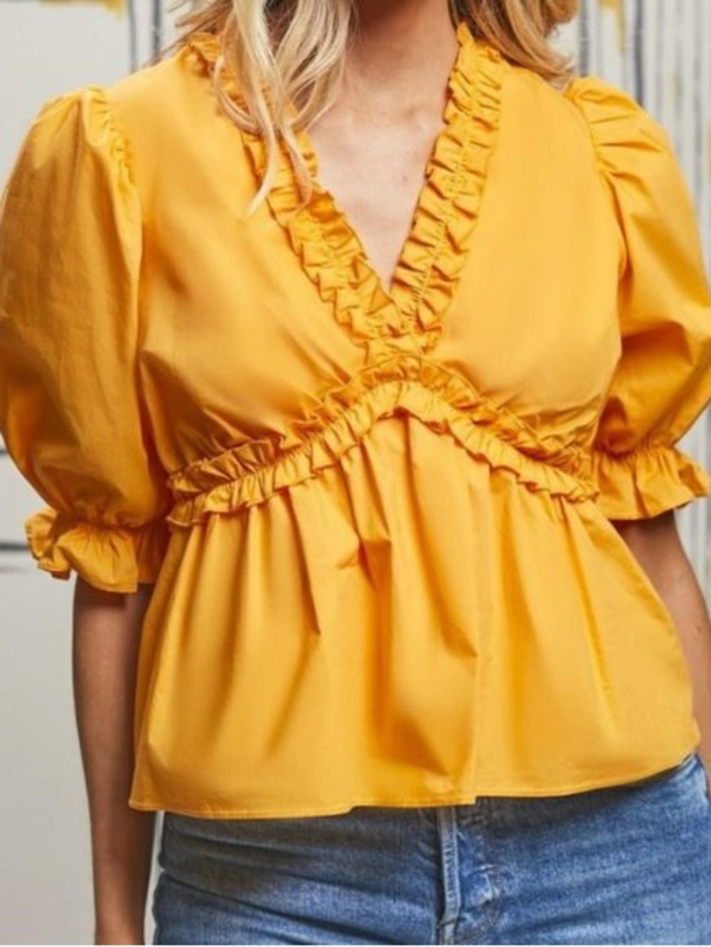 Hyacinth House ruffle top size XS